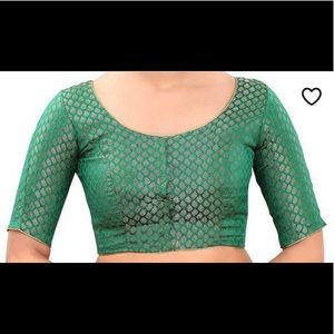 Readymade 3/4th Sleeve chanderi silk saree blouse